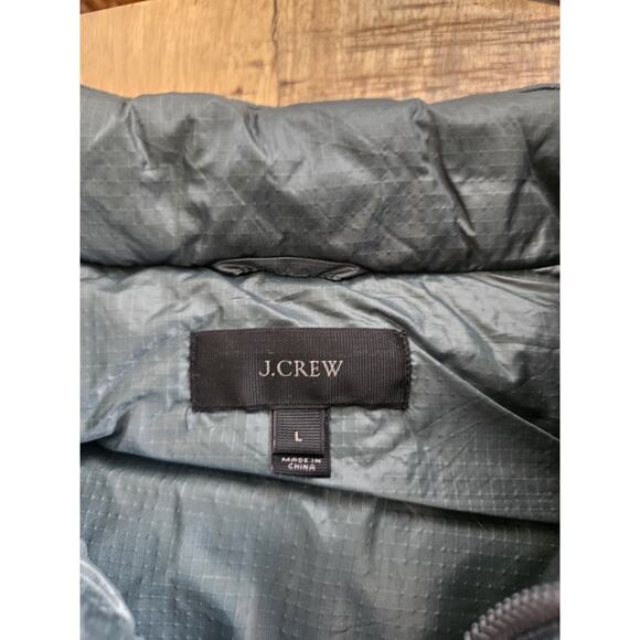 J. Crew Ripstop Down Waterfowl Feather Puffer Vest Women's Size L Green Outdoors - Picture 4 of 12